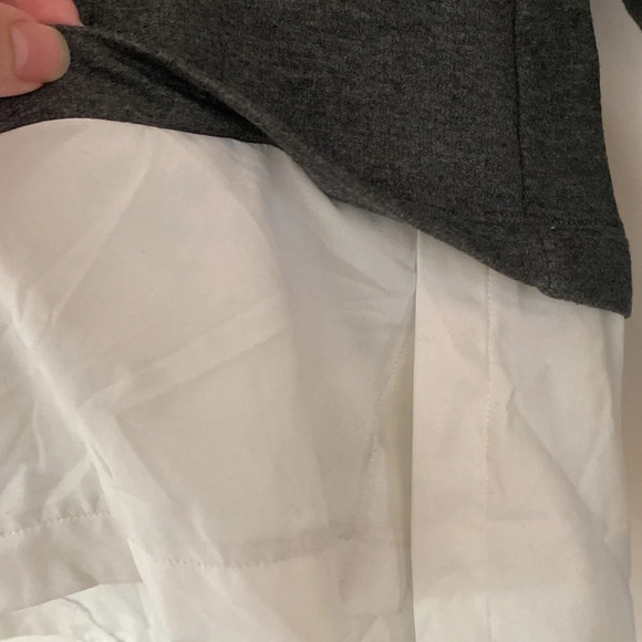 Calia Effortless Mixed Media Hoodie in Charcoal Heather Gray White Size Small - Picture 4 of 11